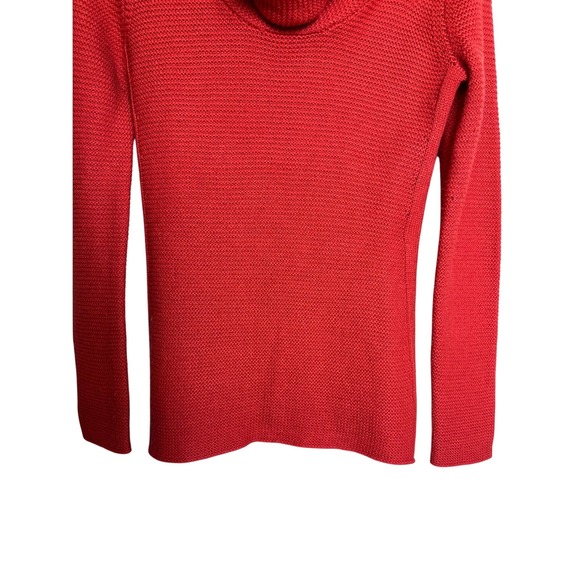 Banana Republic Red Knit Cowl Neck Wool Blend Sweater Long Sleeve Women's Size S - Picture 3 of 9